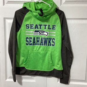Seattle Seahawks Green and Black Hoodie NFL Teens Apparel M
